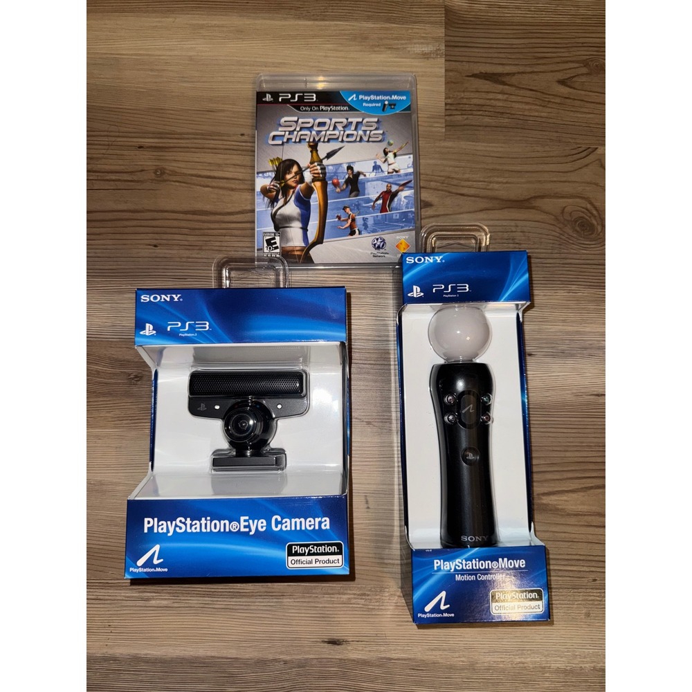 Sony PlayStation 3 Move Bundle Eye Camera Motion Controller Sports Champions New